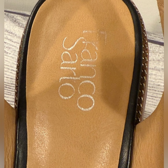 Franco Sarto Black Leather Block Heel Sandals Size 11 - Picture 14 of 14